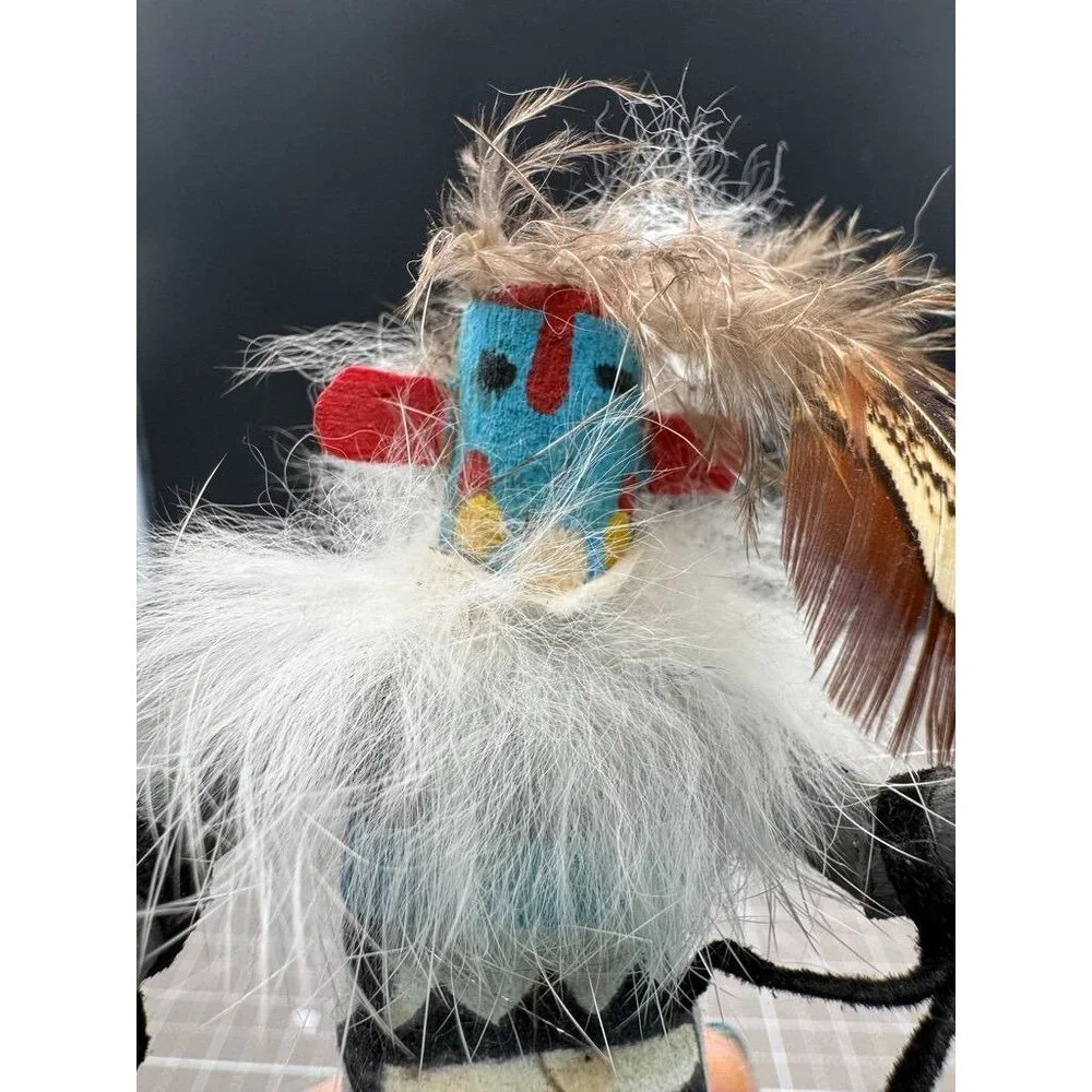 Vintage Hopi Kachina Figure Carved Wood Dancing Figure Signed RT 3.5